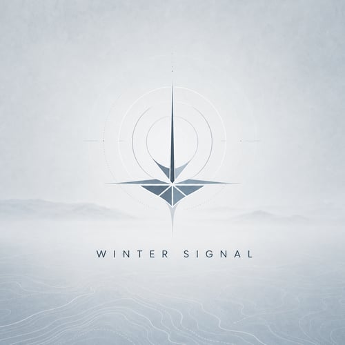 Winter Signal compass mark over a pale signal field